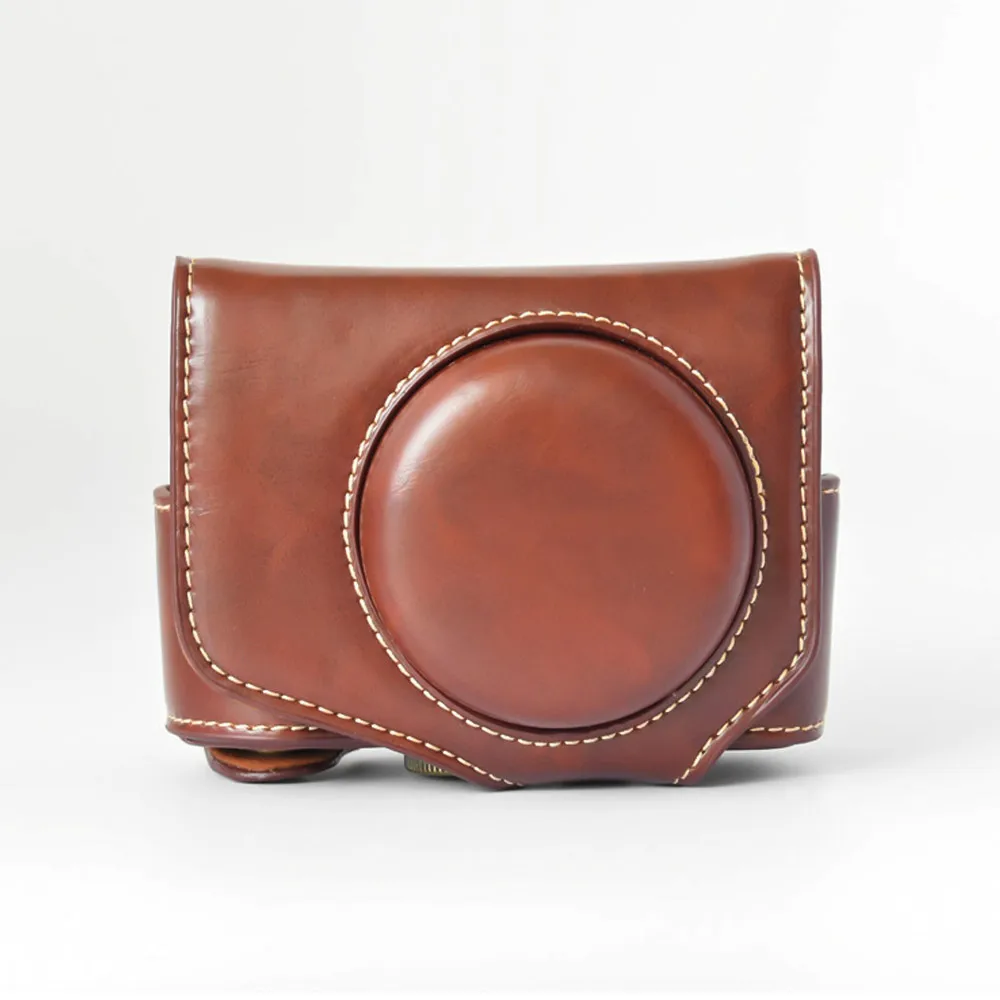 

Leather Camera Case Bag with Strap for Canon Powershot G7 X Mark II G7X II Camera Coffee