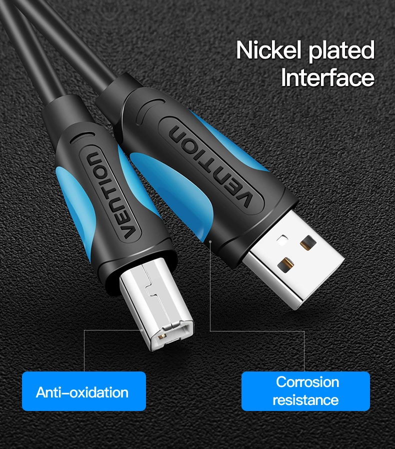 Vention USB 2,0 кабель для печати USB 2,0 type A Male To B Male Синхронизация данных сканер USB кабель для принтера 1 м 2 м для принтера hp Canon Epson