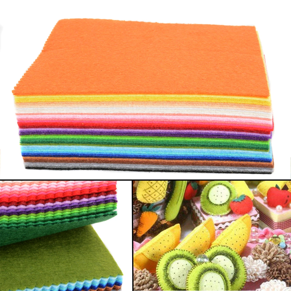 41pcs 1mm Thickness Felt Sheets Colorful Rainbow DIY Craft Polyester Wool Blend Fabric Kit For DIY Sewing Craft