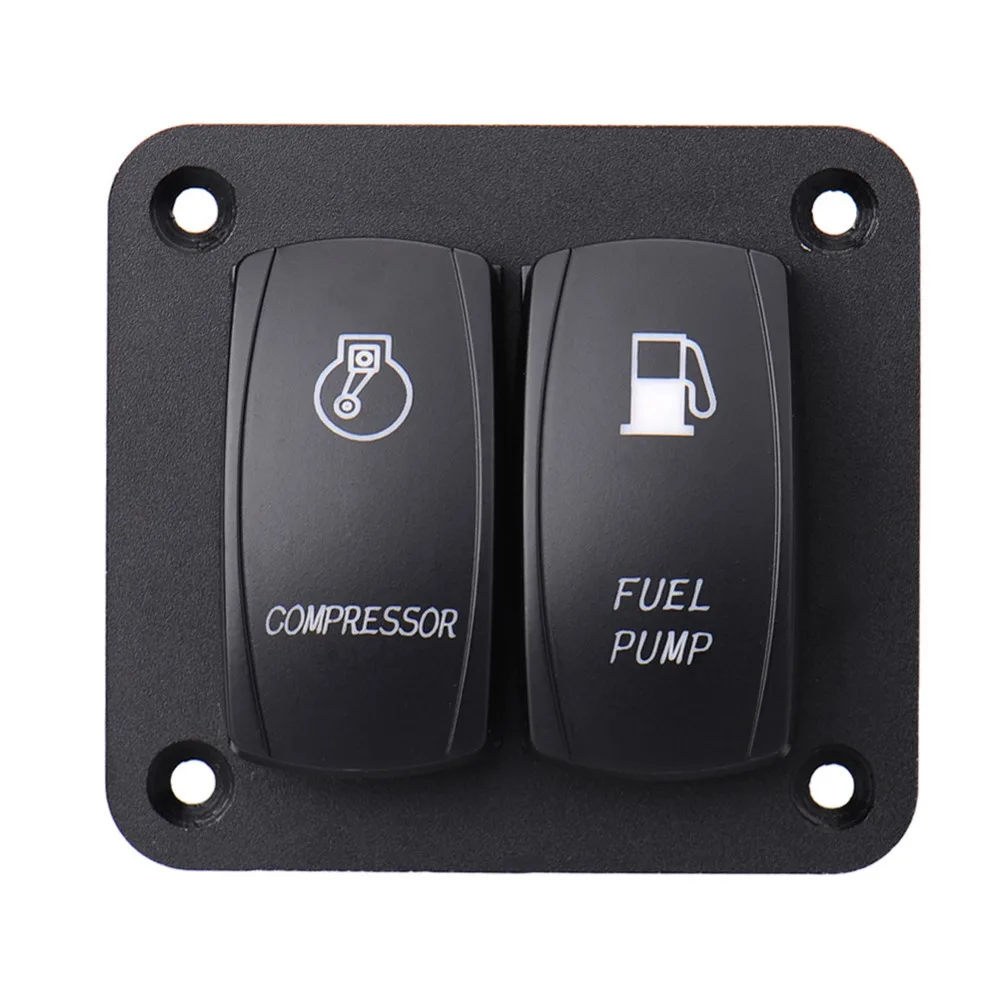 

New 2 Gang Blue LED Waterproof Rocker Switch Panel Marine/Boat Marine Dashboard Switch Panel for Boat Yacht Auto