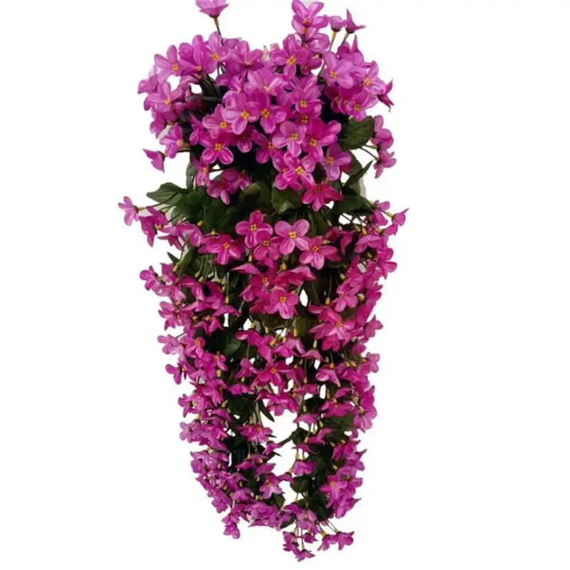 7 Colors Option Silk Artificial Flowers With Leaves Silk Wall Hanging Vines Artificial Violet Flowers For Balcony Decor VWF2078 7 Colors Option Silk Artificial Flowers With Leaves Silk Wall Hanging Vines Artificial Violet Flowers For Balcony Decor VWF2078