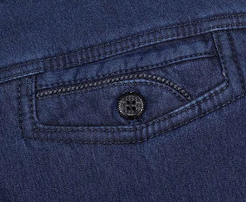 2018 Новые Классические Бизнес джинсы для Для мужчин зимние теплые флисовые утепленные черные брюки Для мужчин s Повседневное прямые
