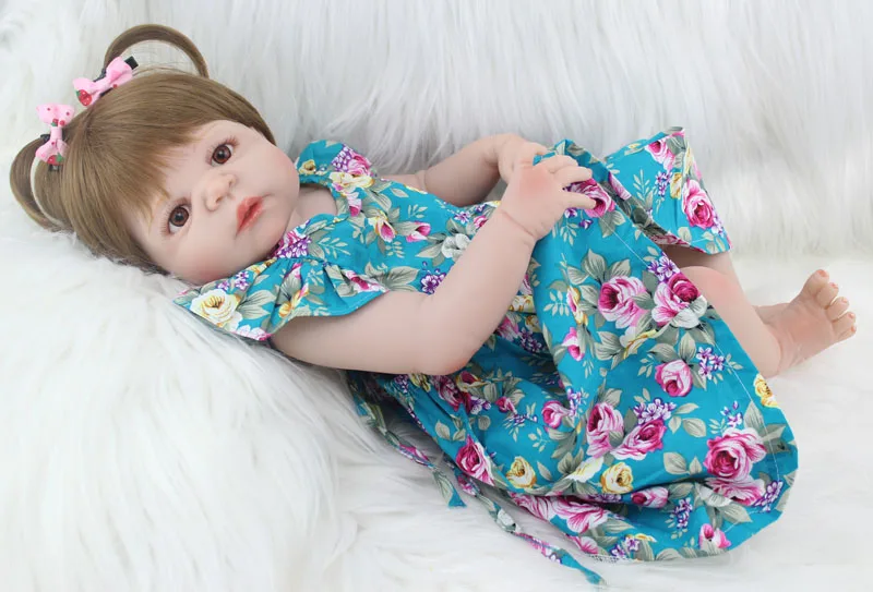 55 см полностью силиконовая кукла Reborn Girl Baby Doll игрушки Реалистичные 22 дюйма новорожденная принцесса малыш кукла подарок на день рождения