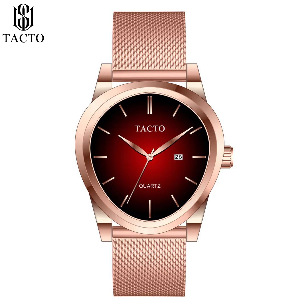 

Tacto Mens Watches Top Brand Luxury Splendid Design Japan Quartz Watch Fashion casual Mesh steel Band Watch Male Wristwatches