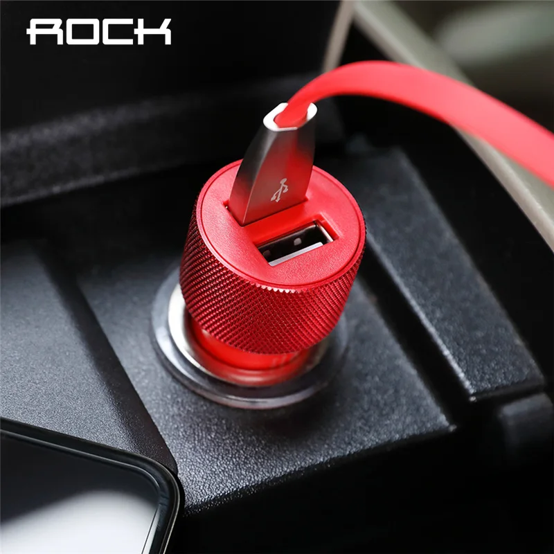 

ROCK Car Phone Charger Dual USB Output 5V2.4A Fast Charging Mobile Phone Travel Adapter Cigar Lighter Car Phone USB Charger