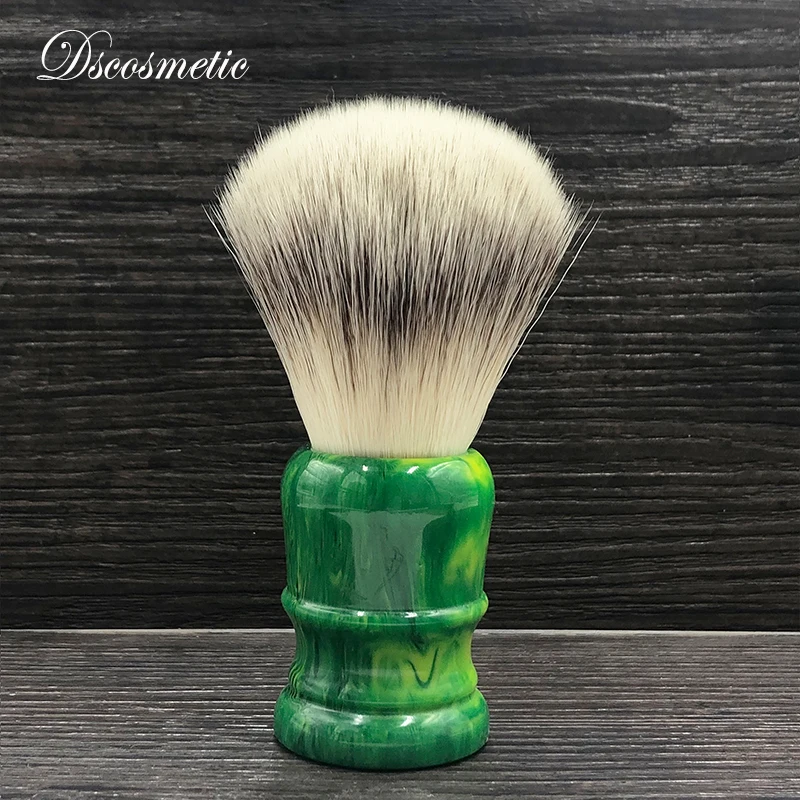 dscosmetic 24mm 26mm soft synthetic hair knots green resin handle Men's Shaving Brush traditional wet shaving tool