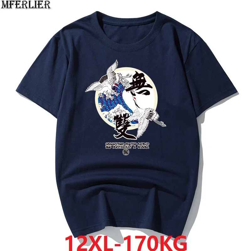 

summer men japanese style t-shirts vintage print tshirt plus size big 7XL 8XL 10XL 12XL short sleeve personality man cool tees