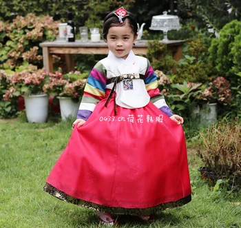 

Children Embroidered Korean Hanbok Dress Traditional Palace Wedding Clothing Girls Cosplay Costumes Flower Girl Dresses