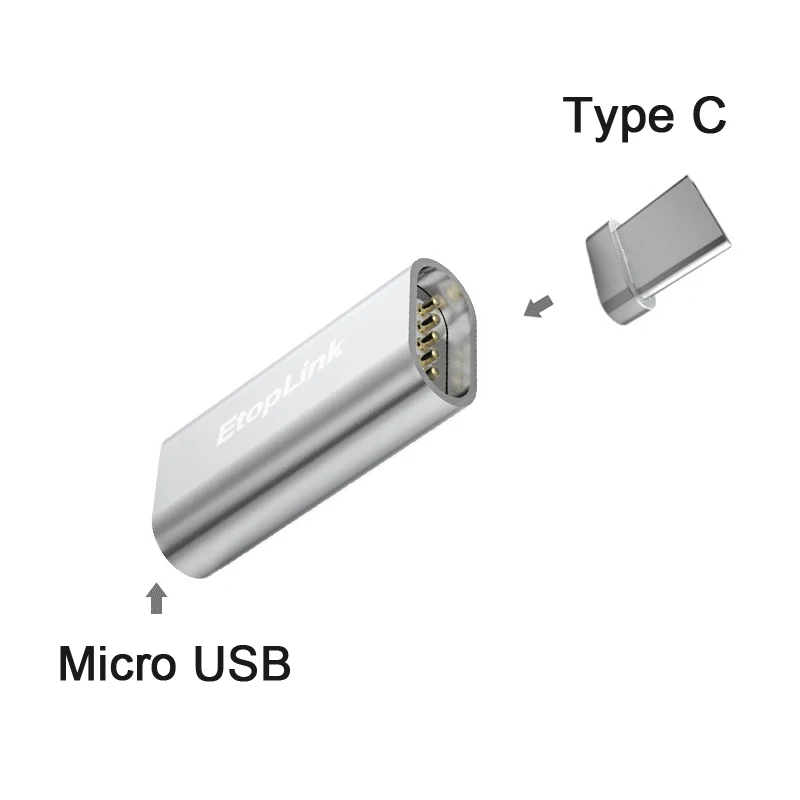 Mirco usb type C магнит с разъемом адаптер Micro USB для type-C кабель зарядного устройства микро-usb Магнитный адаптер для мобильных телефонов - Цвет: Micro To Type C