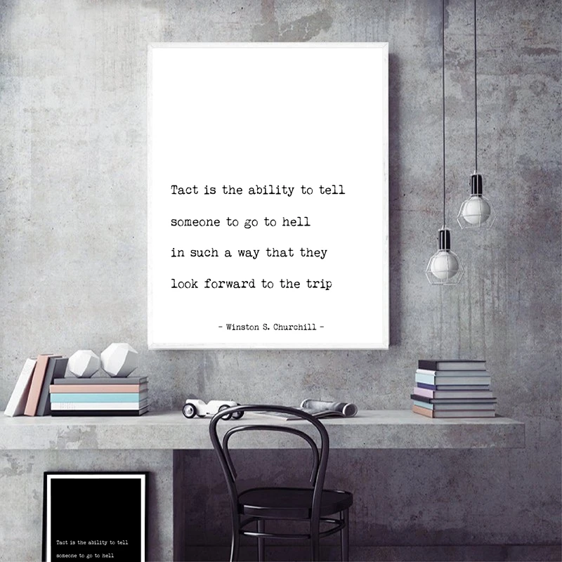 Winston Churchill Quote Poster Home Decor