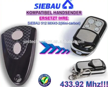 

SIEBAU 512 MIX43-2 MINI-CARBON 433mhz replacement remote control