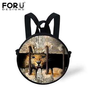 

Cool Round 3D Animal Children School Bags Small Kids Schoolbag Leopard Tiger Print Boys Kindergarten Book Bags Mochila