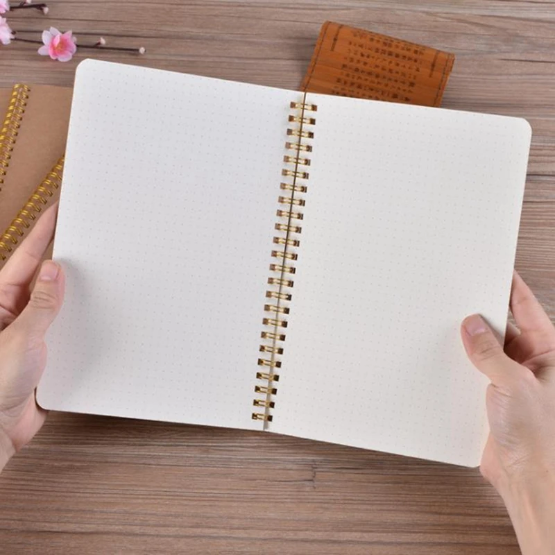 

A5 Journal Notebook Medium Kraft Grid Dot Blank Daily Weekly Planner Book Time Management Planner office School Supplies