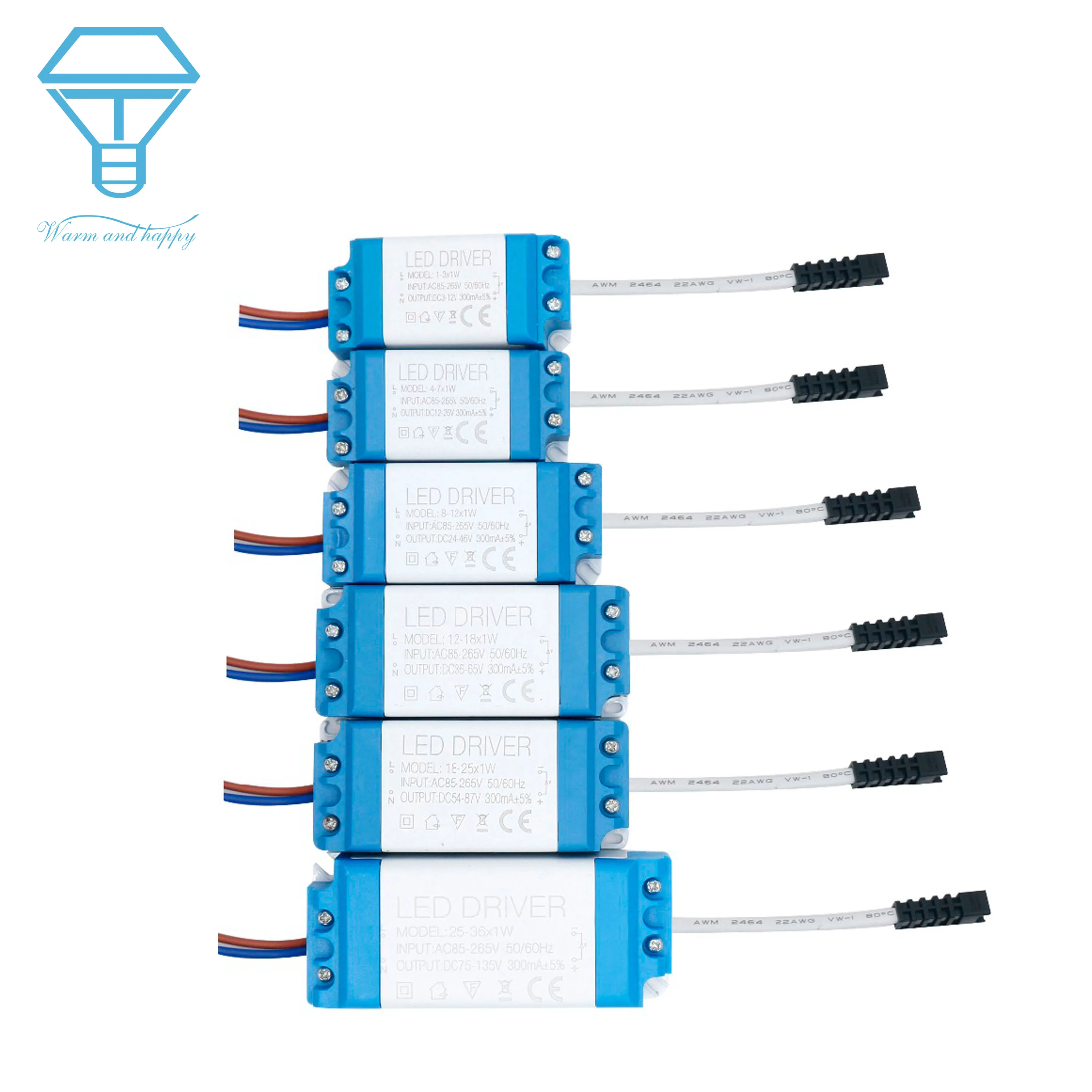 

LED Driver Power Supply 300mA 3W 8W 10W 15W 18W 20W 30W 36W Constant Current Automatic Voltage Control Lighting Transformers
