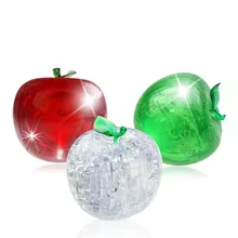 3 цвета головоломки в форме яблока для детей, не светящиеся взрослые головоломки DIY детские головоломки 3D Кристалл Головоломка модель сборки