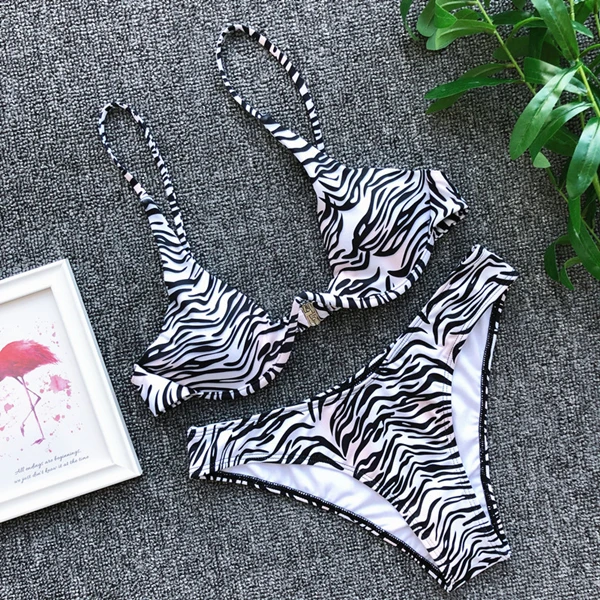 Пикантные пляжные Waer для женщин комплект бикини Купальник леопардовый ...
