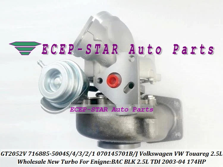 GT2052V 716885-5004S 716885 716885-0002 070145701B 070145701J Turbo For Volkswagen VW Touareg 2003-04 BAC BLK 2.5L TDI 174HP (3)