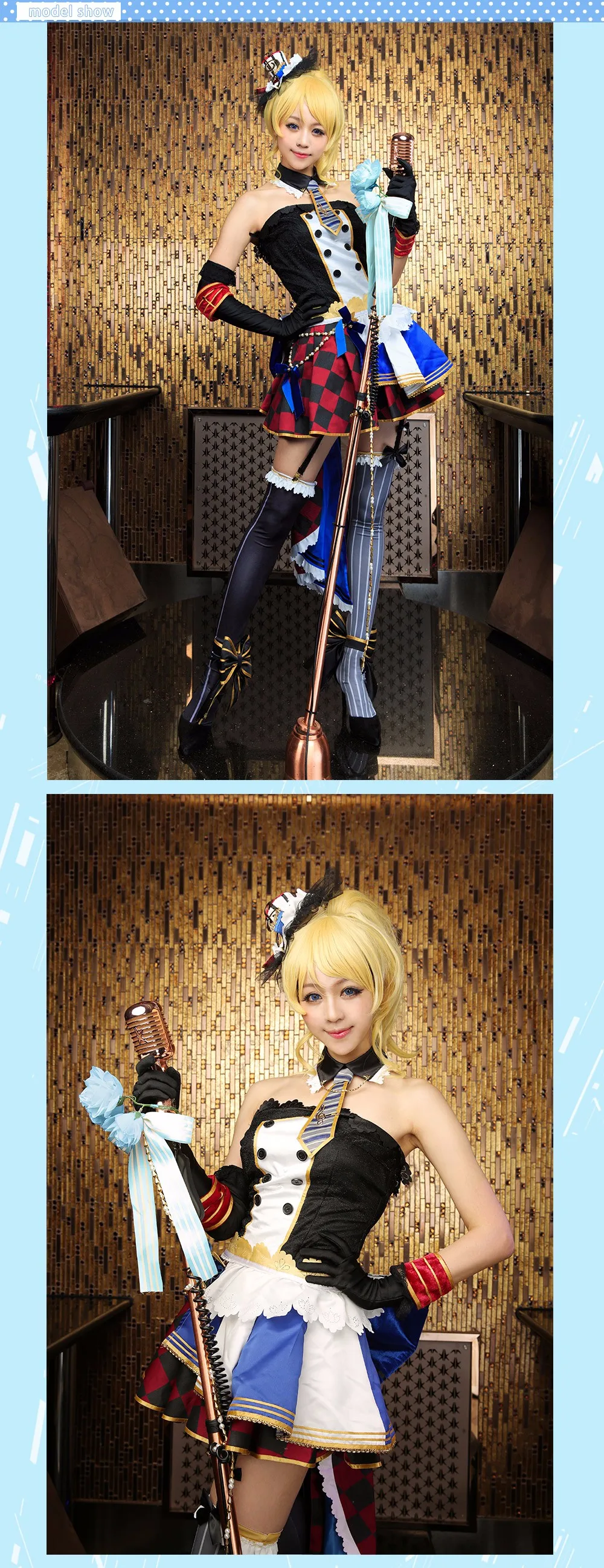 Eli Ayase Cosplay Love Live! School Idol Project Awakening Maid Uwowo Costume With Hat and Accessories (7)
