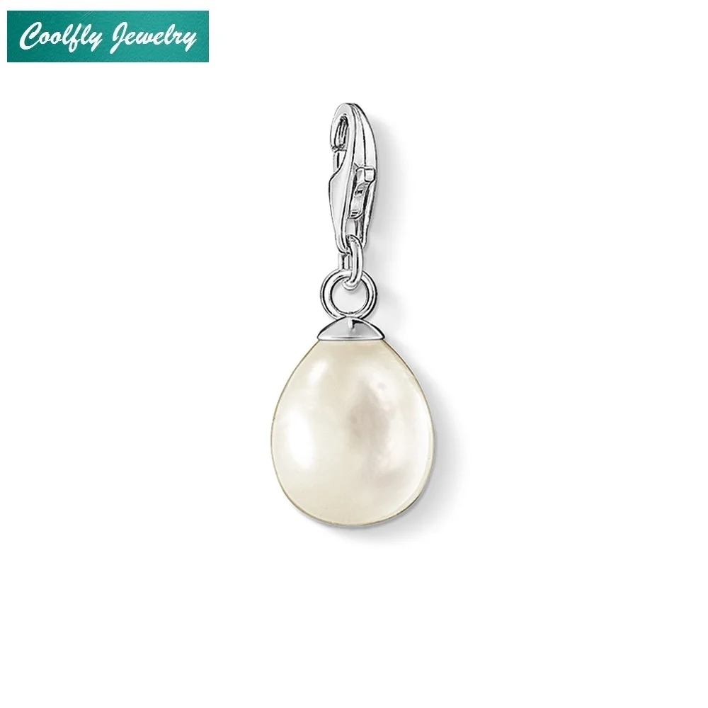 Water Drop Pearl Charms Pendant Fit Diy Bracelet &amp Necklace Making Jewelry 925 Sterling Silver Original Charm For Women Girl | Украшения