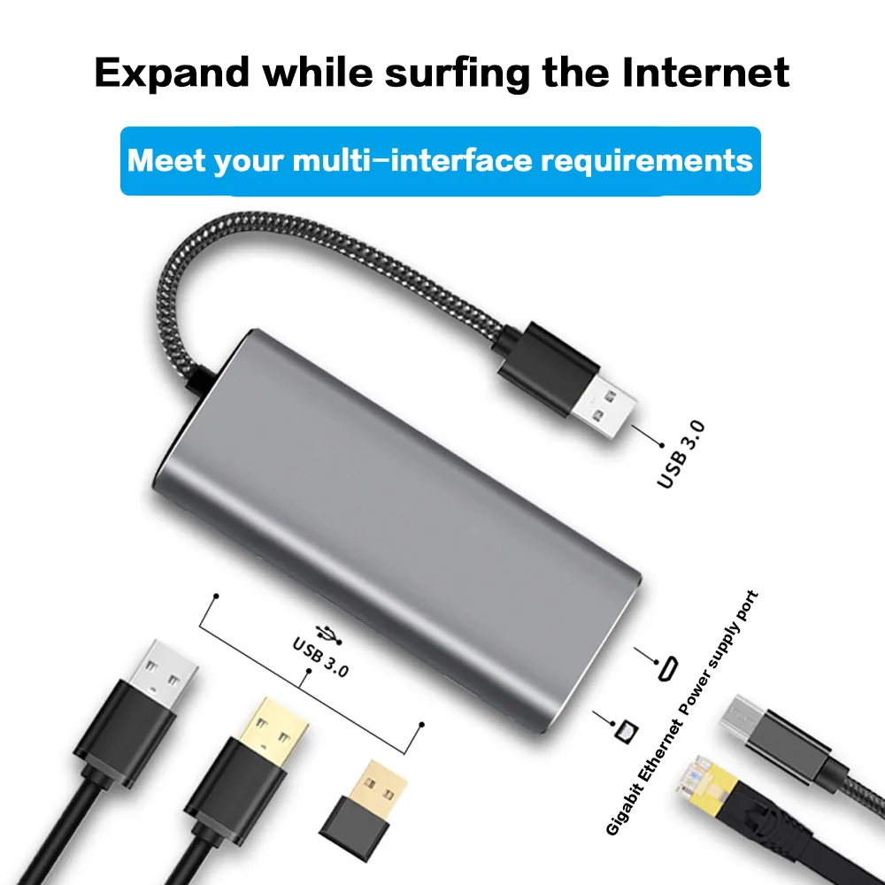 Usb-хаб USB C type c к Gigabit Lan Мульти USB 3,0 RJ45 адаптер для MacBook Pro samsung Galaxy S9 S10 Thunderbolt 3