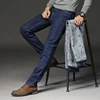 2022 Winter New Fashion Casual High Quality Fleece Elastic Straight Thick Trousers Big Plus Size Men Warm Jeans Jeans Male Brand ► Photo 3/5