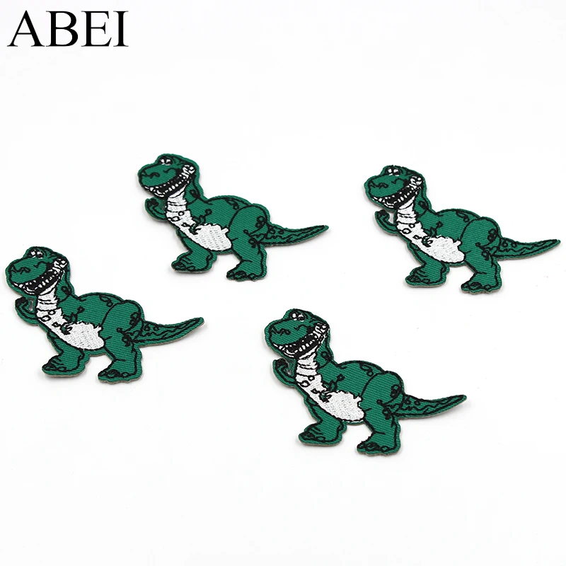 10pcs/lot Embroidered Dinosaur Patches Iron On Cartoon Animal Appliqued Boys Kids Jeans Coats Stickers DIY Sewing Accessories