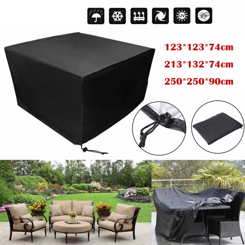 أسود للماء PVC مربع غطاء مقعد في الهواء الطلق متفوقة الغبار واقية غطاء مقعد s حديقة الأثاث الشرفة أريكة الغطاء الواقي