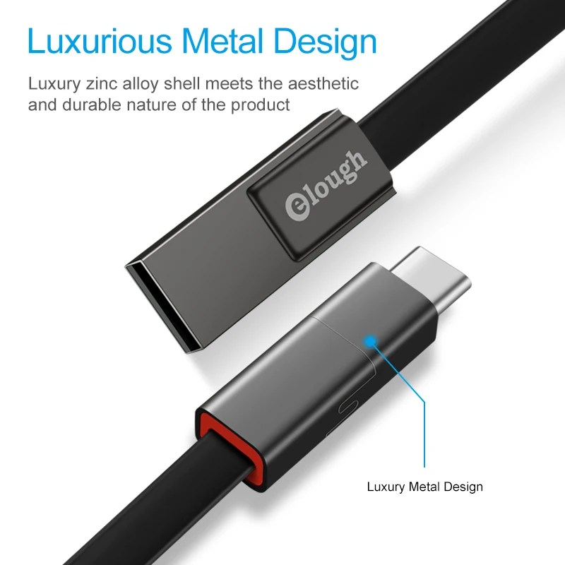 Elough DIY إعادة استخدام USB نوع C كابل ل سامسونج هواوي Xiaomi سريع شحن QC 3.0 نوع-C الهاتف المحمول شاحن المتجددة كابل يو اس بي