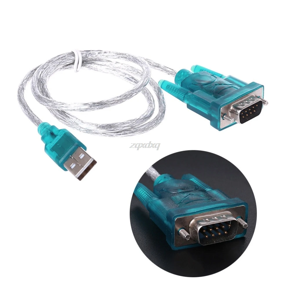 USB to RS232 Serial Port 9 Pin DB9 Cable Serial COM Port Adapter Convertor Blue 