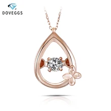 DovEggs 10K Rose Gold 0.1carat Diamond Pendant Dancing Setting Diamond Necklace For Women with Rose Gold Link Chains Jewelry DovEggs 10K Rose Gold 0.1carat Diamond Pendant Dancing Setting Diamond Necklace For Women with Rose Gold Link Chains Jewelry