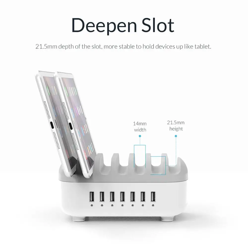 ORICO 7 Port USB Charging Station Dock with Free 7
