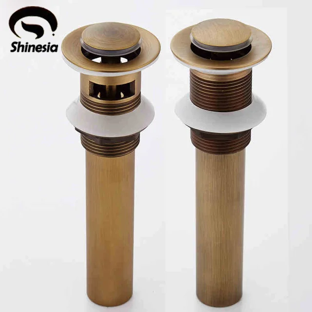Antique Br Pop Up Drain Bathroom Basin Tap Tub Sink Waste Antique Br Pop Up Drain Bathroom Basin Tap Tub Sink Waste With Without Overflow