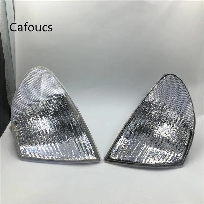 Cafoucs Clear White Corner Light Turn Signal Parking Lamp For BMW E46
