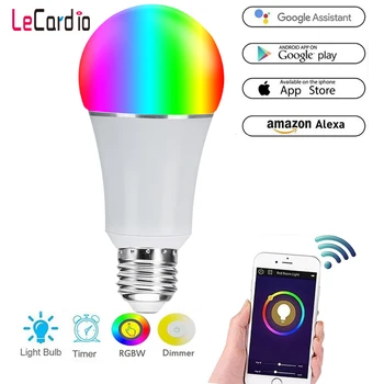 

Updated Version Smart Wifi Bulb, Multi-Color Stage Wifi Lamp Compatible with Alexa Google Home Assistant Phone App Voice Control