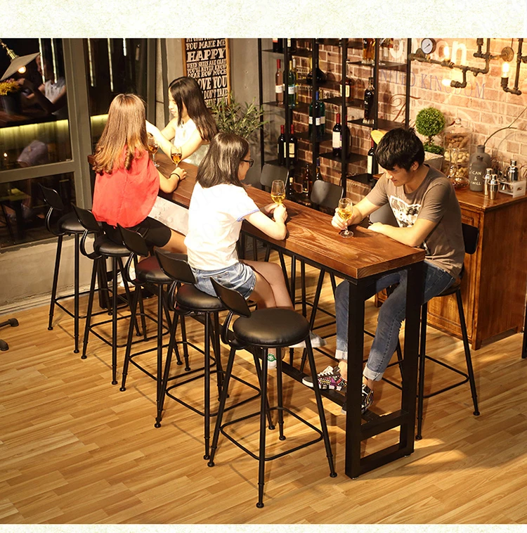 Столы и стулья Американский Ретро барные стулья современный минималистичный настенный высокий стул чайный магазин Кофейня Бар Досуг комбинация