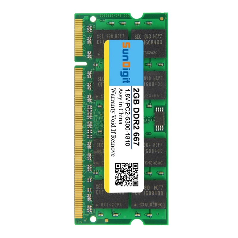 Высококачественная память SunDigit для ноутбука DDR2 800 МГц 667 МГц 533 МГц 2 ГБ 1 ГБ для ноутбука Sodimm Memoria Совместимость с DDR 2 2 Гб