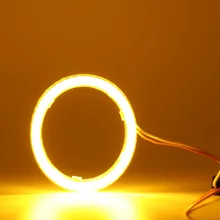 Keenpower Cabeça círculo de luz do farol do carro de som modificação cob anjo olho abertura angel eye luz de nevoeiro luz amarela