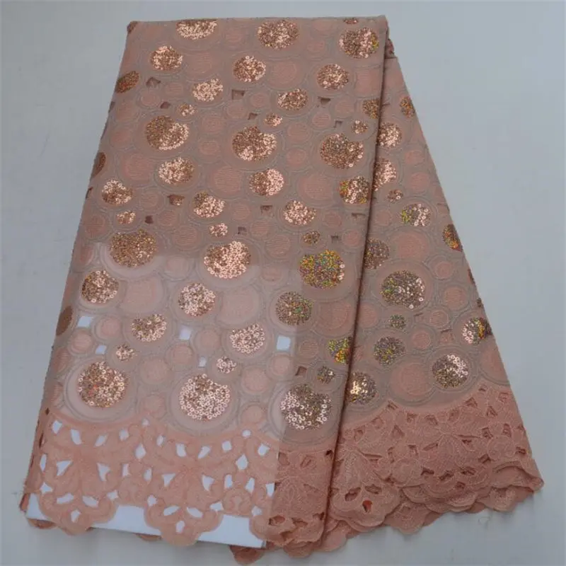 

Nigerian Lace fabrics 2018 African Organza fabric sequins fabric new design organza fabric with sequins
