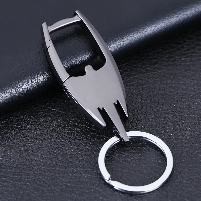 

BOYULIGE Business Style Men Keychain Black Metal Creative Style Opener Key chain For Men Friend Husband Birthday Gifts Key Ring