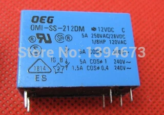2PC  Relay OMI-SS-212D 12V 5A 