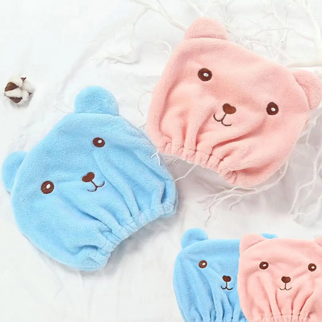 Cartoon Animal Bear Head Hair Cap Super Quick-drying Thick Water Cute Absorbent Home, Hotel, etc. Cap