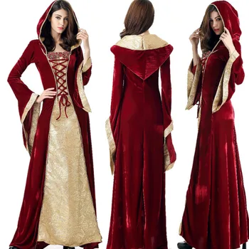 

Halloween Renaissance Medieval Dress Women Plus Size Princess Queen Dress Dresses Long Gothic Vintage Masquerade Costumes Party
