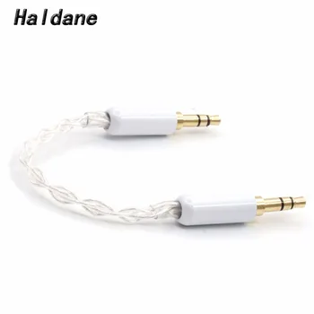 

Free shipping Haldane 10cm 3.5mm to 3.5mm 7N OCC Silver Plated 3.5 mm Stereo Audio Hifi Audio cable car AUX wire jump cable