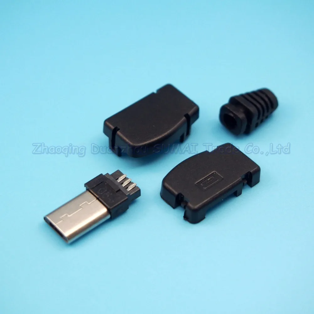 30 компл./лот DIY 4 в 1 удлиняется 8.8 мм штекер 90 градусов локоть Micro 5 P USB штекер С Пластик shell