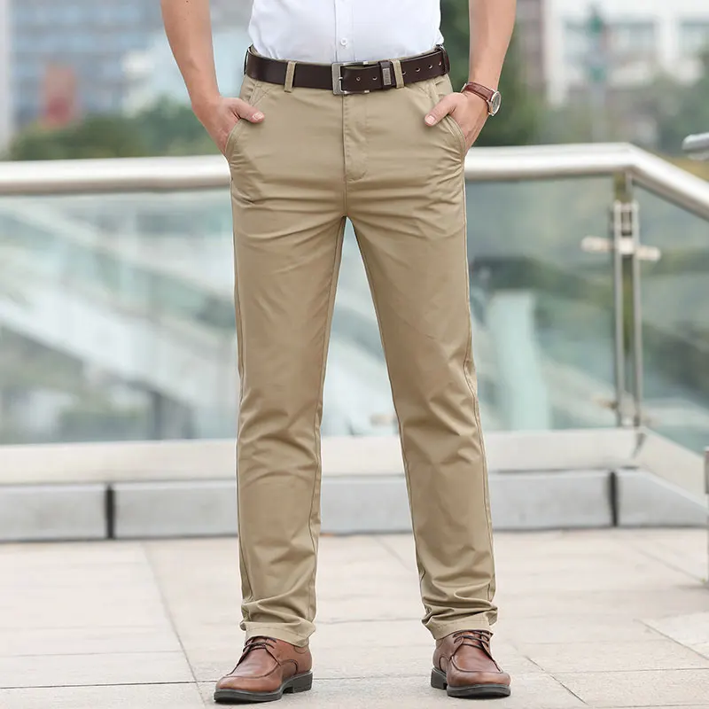 2019 Autumn JEEP Brand Casual Linen Pants Men's Casual Mid Elastic Waist Cotton Pants Fashion Trousers Full Length Straight (12)
