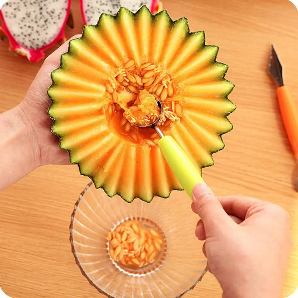 

Household Fruit Spoon Creative Watermelon Spoon Fruit Digging Ball Creative Ice Cream Dig Scoop Spoon Baller DIY Assorted 5pz