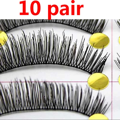 10 пар Накладные ресницы ручной работы натуральные прозрачные ресницы для макияжа Черные Накладные ресницы накладные ресницы - Длина: 10pair style 10