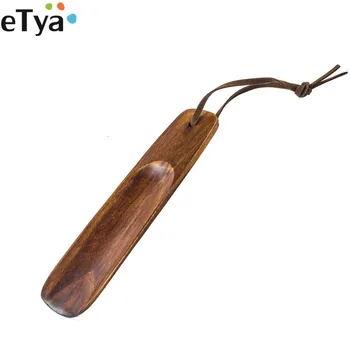 

1PCS 15.5cm Wooden Women Men Handle Shoehorn Short Spoon Shape Shoe horn Shoe Flexible Lifter