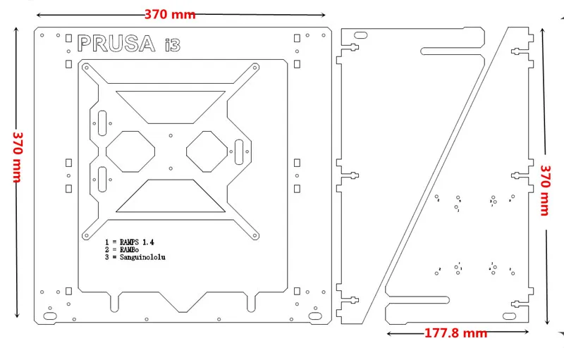 3D Printer Reprap Mendel Prusa I3 Frame Laser Cut 6mm PlyWood 