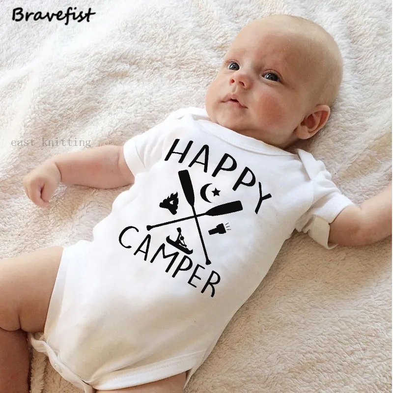 Happy Camper/боди для новорожденных Хлопковые комплекты с короткими рукавами
